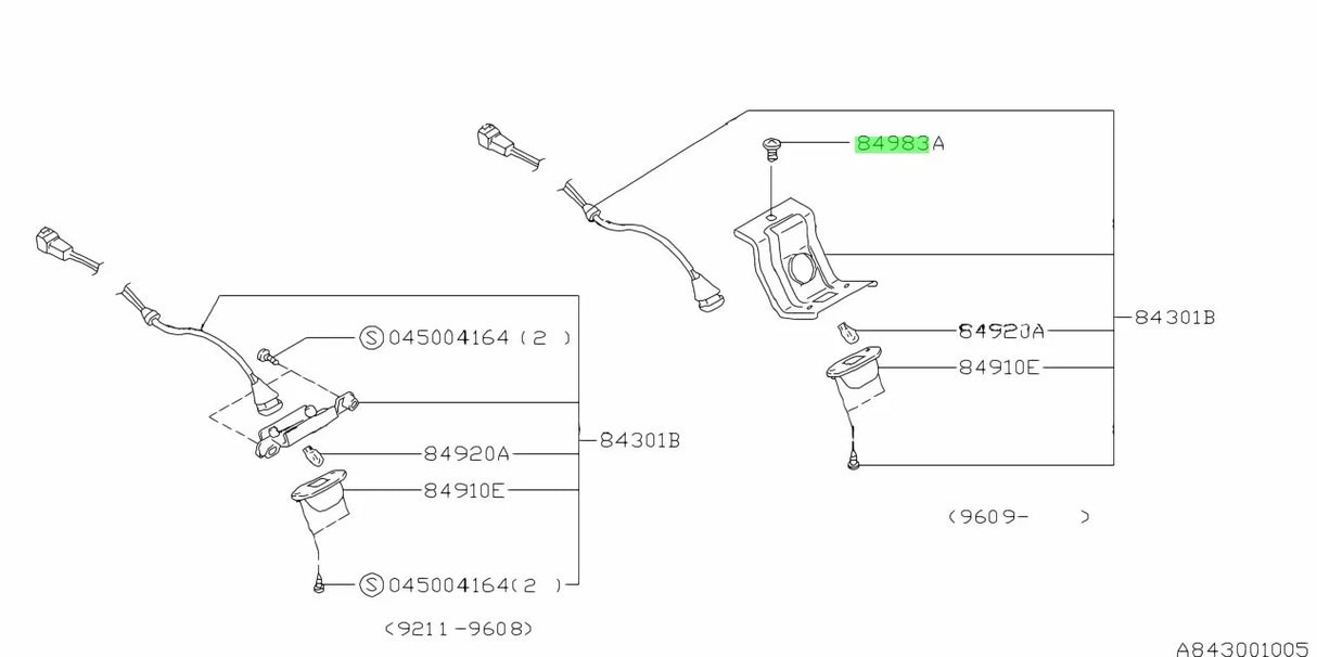 84963FA010 Subaru Number Plate Light Bracket Screw 1996-2002