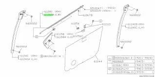 62301FA030 Subaru Front Door Window Weather Strip L/H 1992-2000
