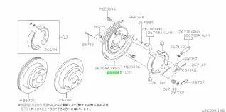 26655FA030 Subaru Rear Brake Backing Plate L/H 1998-2000