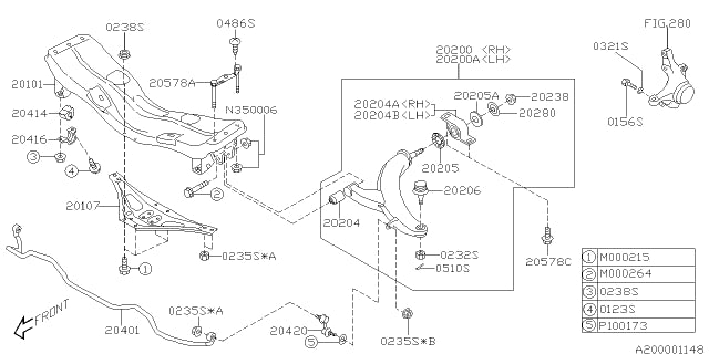 20101SA040 Subaru Front Crossmember 2004-2007