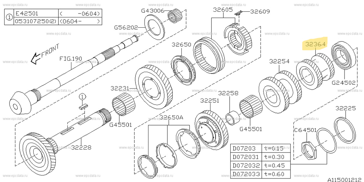 32364AA050 Subaru 5th & 6th Driven Gear 2001-2014