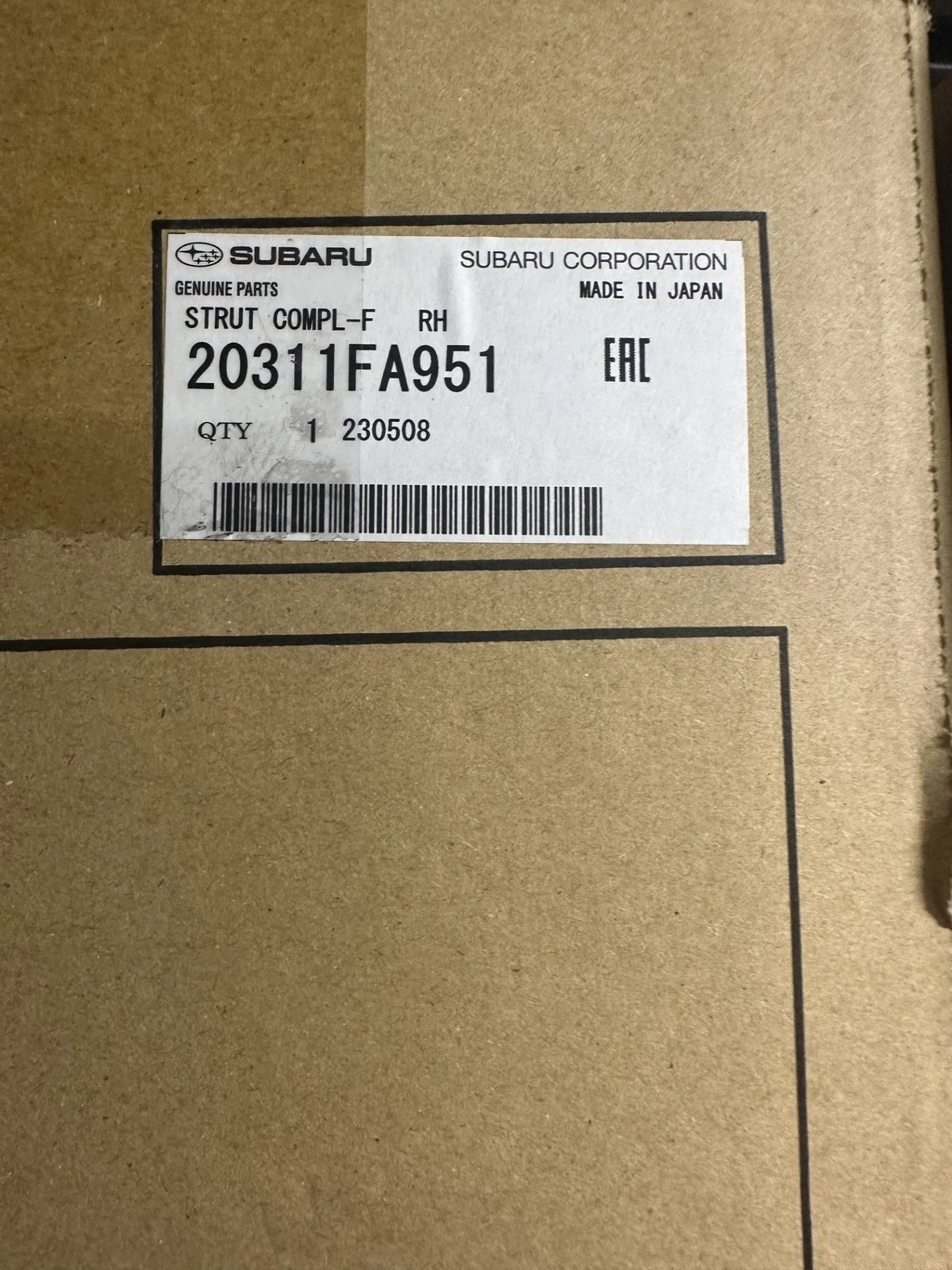 20311FA951 Subaru Front Red Shock Absorber R/H STI & P1 1998-2001