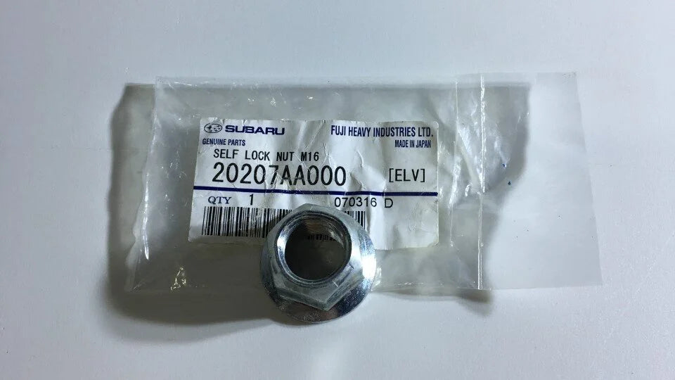 20207AA000 Subaru Front Suspension Control Arm Rear Bush Nut Self Locking M16 1990-2008