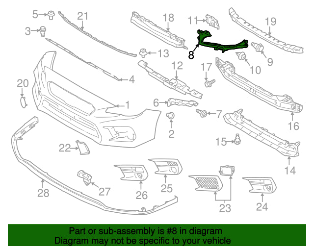 57707VA220 Subaru Front Bumper Bracket R/H 2018 onwards