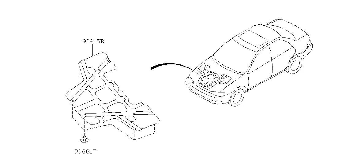 90815FA240 Subaru Under Bonnet Insulation 1996-2000