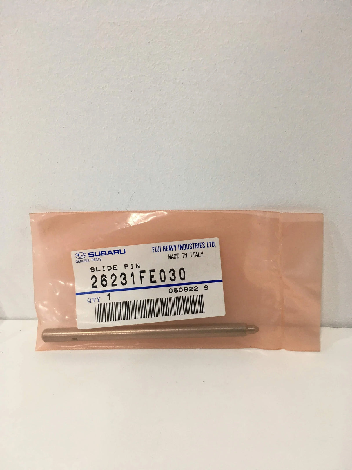 26231FE030 Subaru Front Disc Pad Retaining Pin 2001 Onwards