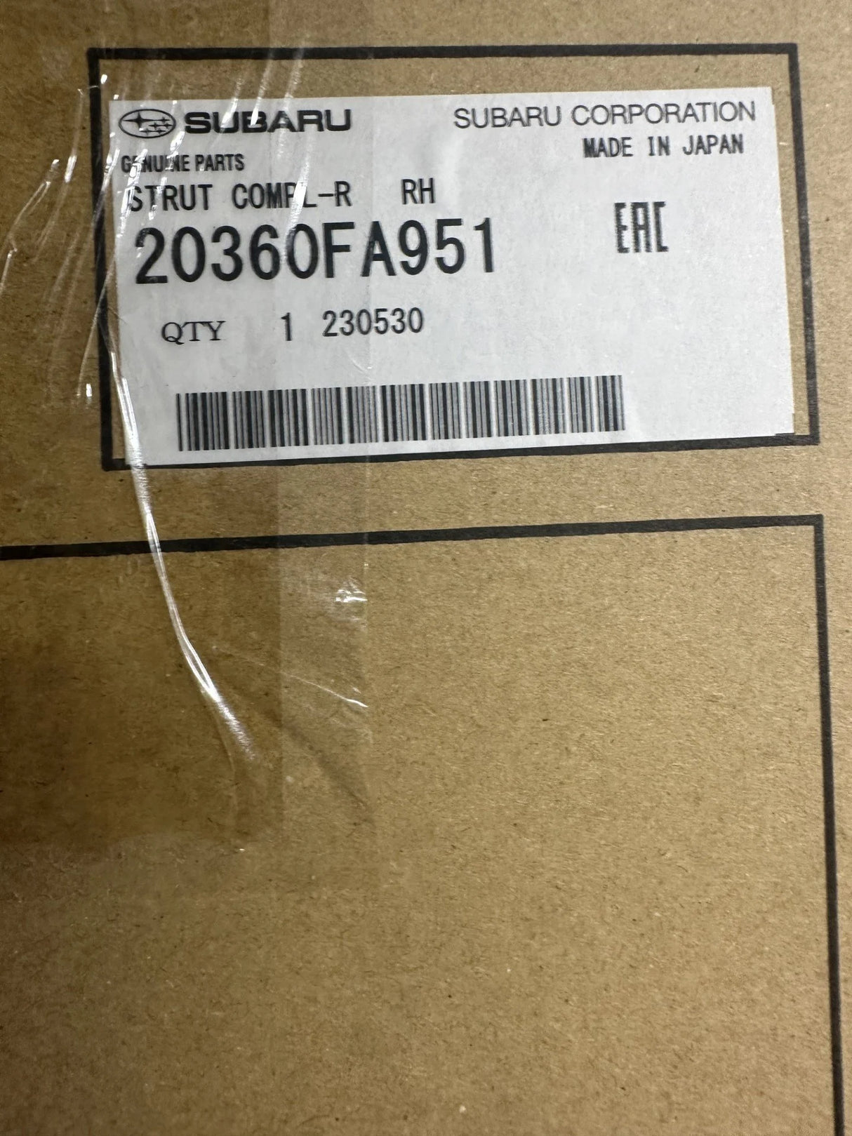 20360FA951 Subaru Rear Red Shock Absorber R/H STI & P1 1998-2001