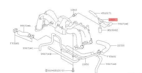 11821AA460 Subaru Crankcase Connector PCV Valve