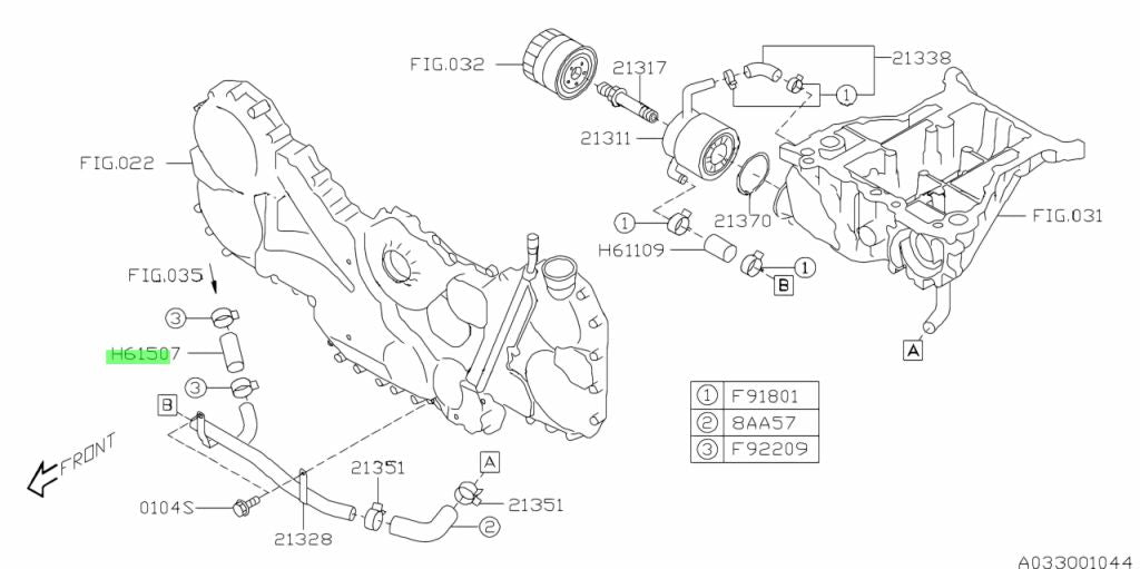 807615070 Subaru Oil Cooler Hose 15x22x74