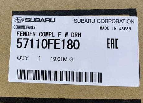 57110FE180 Subaru Front Wing Hawkeye R/H 2005-07