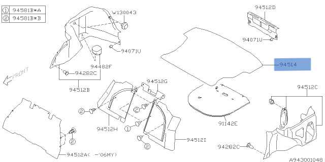 94514FE031 Subaru Boot Mat 2001-2007 (94514FE030)