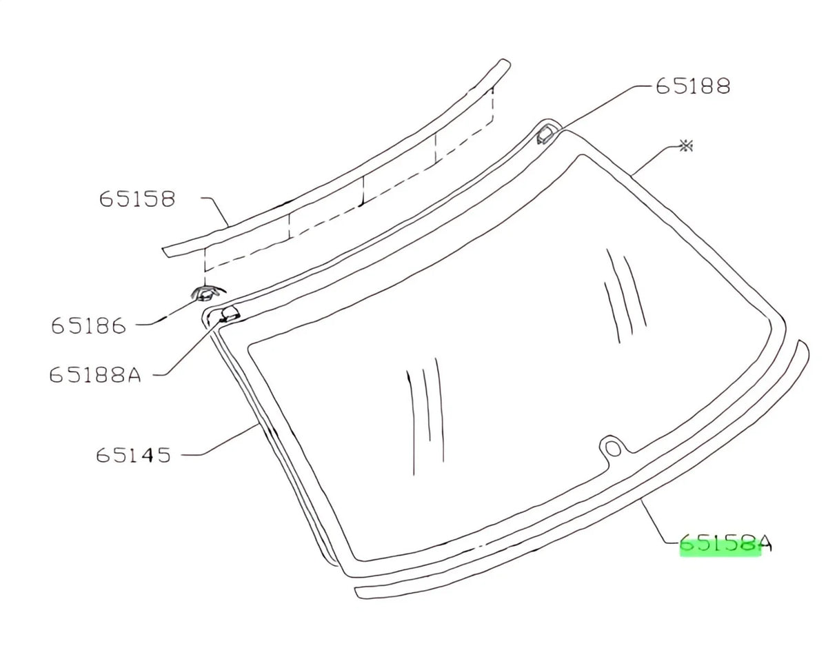 65123FA010 Subaru Rear Lower Screen Moulding 1992-2000