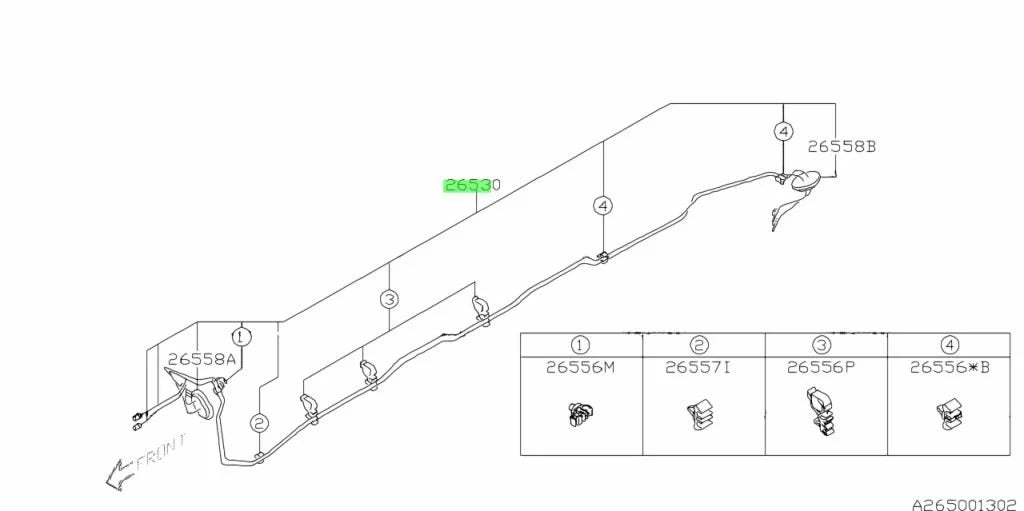 26530FG000 Subaru Brake Pipe Centre 2008-2014
