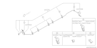 26530FE000 Subaru Brake Pipe Set Front to Rear 2001-2005