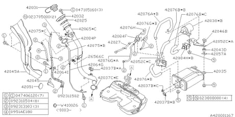 42061AA000 Subaru GC Fuel Filler Neck Plastic Protector up to 2001