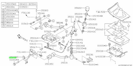 35038FE000 Subaru Gear Shift Cable Plate 2004 Onwards