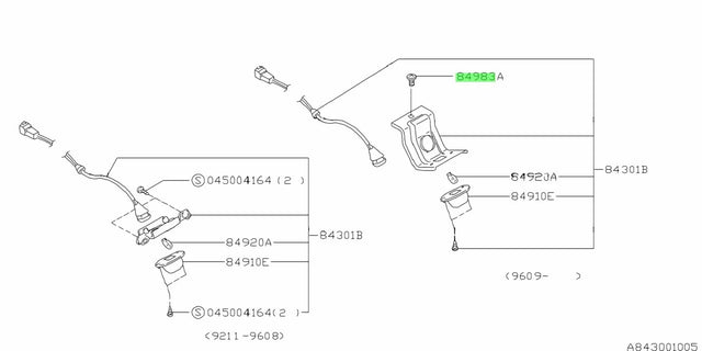 84963FA010 Subaru Number Plate Light Bracket Screw 1996-2002