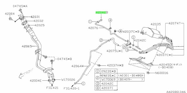 42042FE020 Subaru Fuel Drain Connector 2000-2008