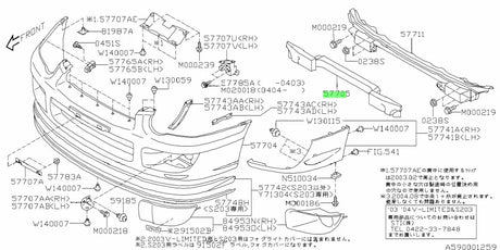 57705FE050 Subaru Front Bumper Energy Absorber Foam JDM 2002-2005