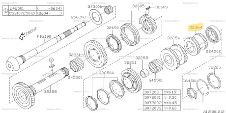 32364AA050 Subaru 5th & 6th Driven Gear 2001-2014