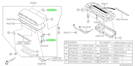 909130083 Subaru Bonnet Scoop Slider Clips D9 2002 Onwards