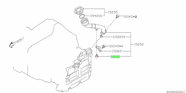 010306100 Subaru Oil Filler Tube Bolt