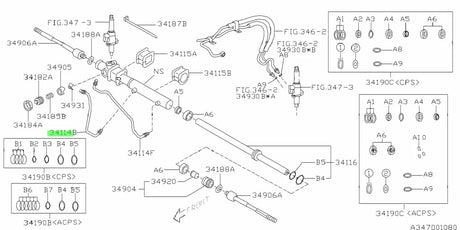 34114AE110 Subaru Steering Rack Hose 2001-2007