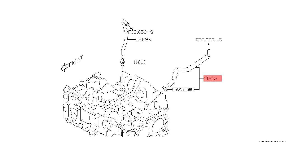 11815AC660 Subaru PVC Hose 2014 Onwards
