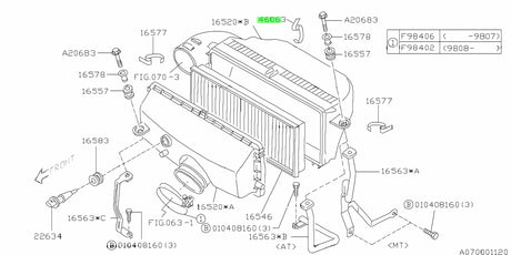 746056120 Subaru Air Filter Housing Lid Clamp Up to 2008