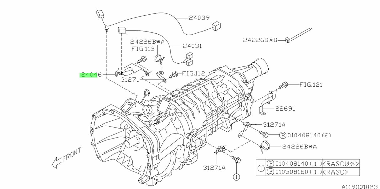 24046AA151 Subaru Transmission Harness Mount 2003 Onwards