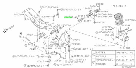 20217FA200 Subaru Front Suspension Bolt 2004-2007
