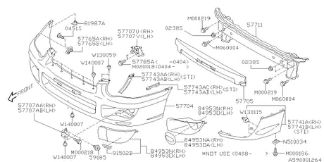 901000218 Subaru Front Bumper Bracket Bolt M8x27