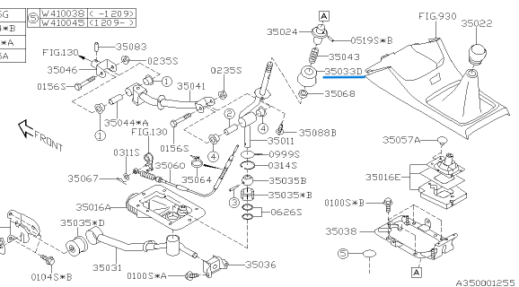 35033FE001 Subaru Gear Shift Bracket Holder 2006-20