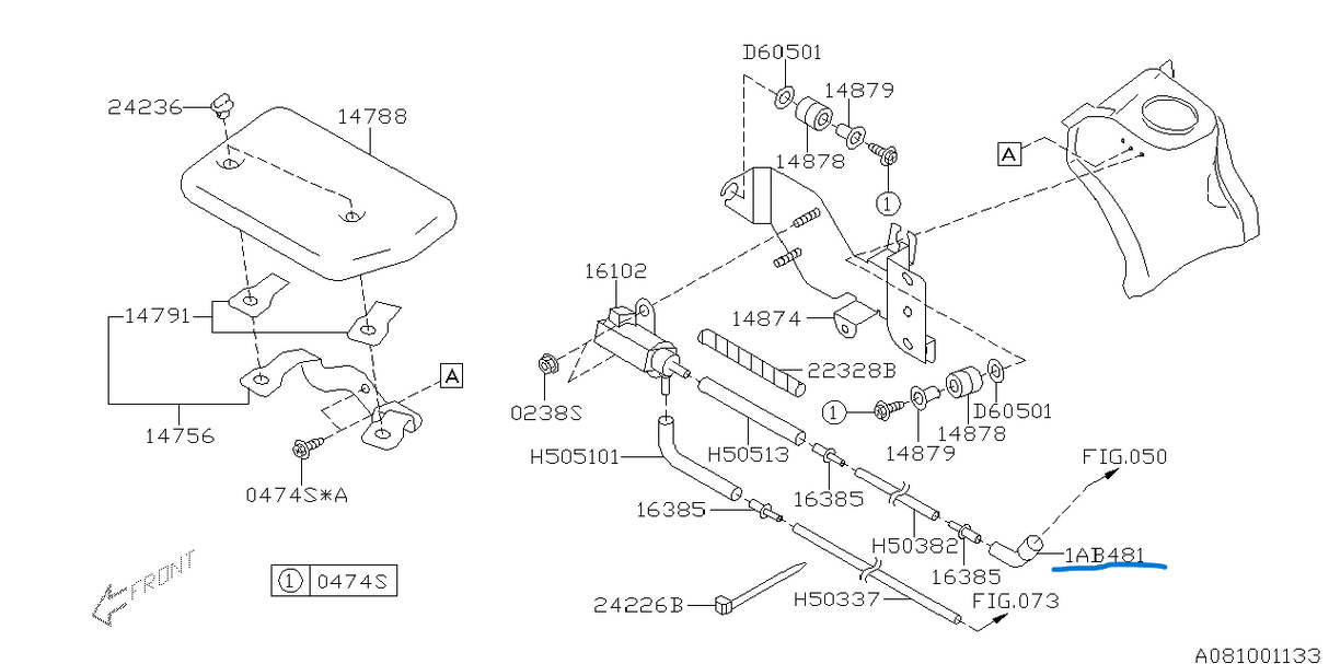 99071AA481 Subaru EGR Vacuum Hose 1998-2008