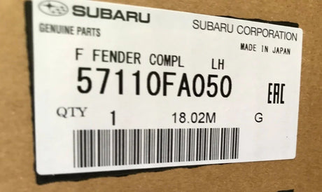 57110FA050 Subaru Front Wing GC8 L/H 1992-2001