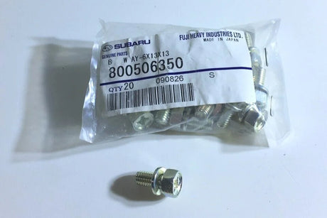 800506350 Subaru Sump Pan, Baffle Plate & Fuel Line Bolt & Washer M6