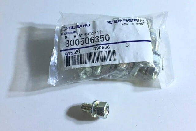 800506350 Subaru Sump Pan, Baffle Plate & Fuel Line Bolt & Washer M6
