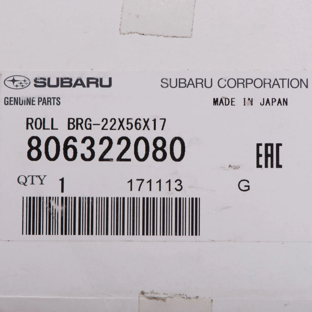 806322080 Subaru Roller Bearing Gearshift 5MT 22x56x17