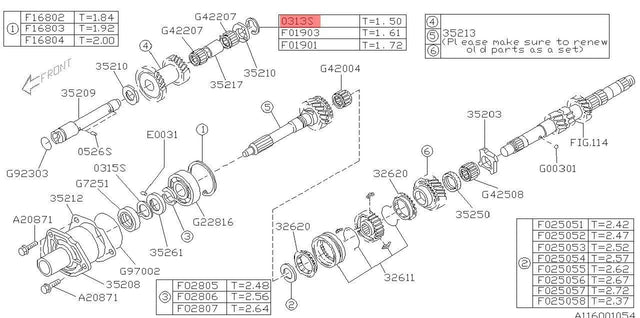 031319000 Subaru Circlip T=1.50