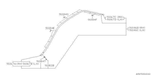 91012FA000 Subaru GC8 Roof Moulding R/H 1993-2001
