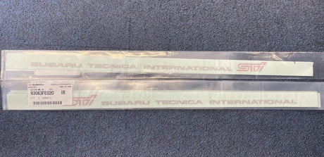 93063FE000 & 93063FE020 Subaru STI Front Door Sill Emblem RH & LH 2004