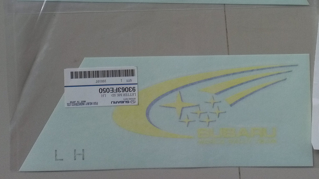93063FE050 Subaru Rear Spoiler Decal L/H 2004-2006