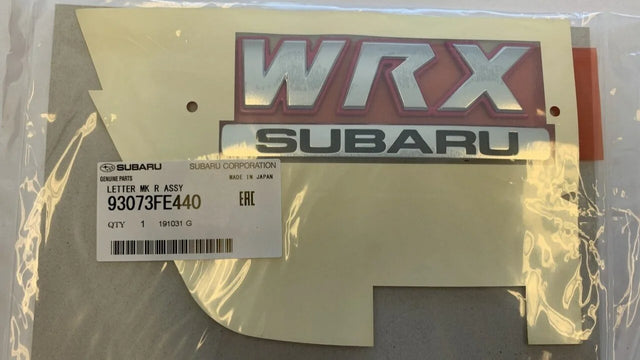 93073FE440 Subaru WRX Boot Badge (DISCONTINUED)