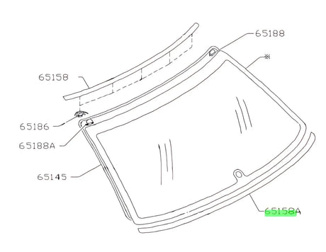 65123FA010 Subaru Rear Lower Screen Moulding 1992-2000