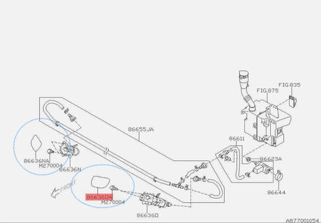 86636FE240WG Subaru Washer Jet Cover White R/H 2005-2007